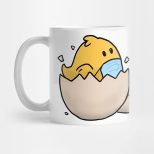 Chick in the egg with face mask happy easter 2021 Mug
